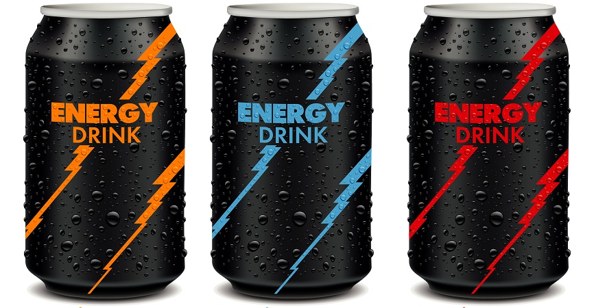 Illustration of energy drink cans