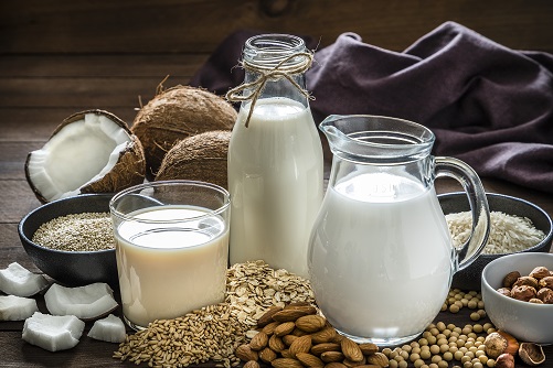 Various kinds of vegan milk